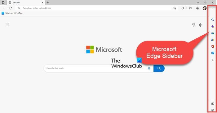 Stranska vrstica Microsoft Edge