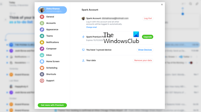 Приложението Spark Mail за компютър с Windows контролира вашата входяща кутия, за да улесни фокусирането