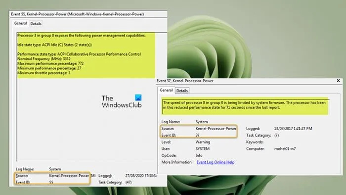 Correction de l'erreur Event ID 55 (Kernel-Processor-Power) sur un PC Windows