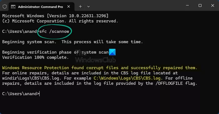   suorita sfc scannow System File Checker