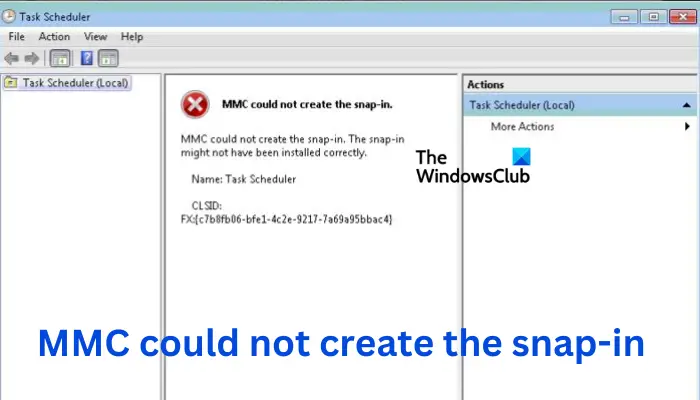 MMC n'a pas pu créer le composant logiciel enfichable sur Windows 11/10 [Réparer]