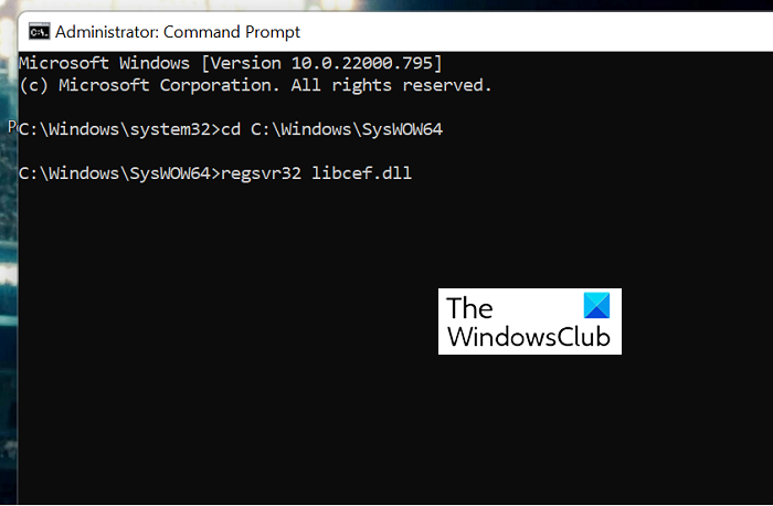 Libcef.dll chybí nebo nebyl nalezen ve Windows 11/10