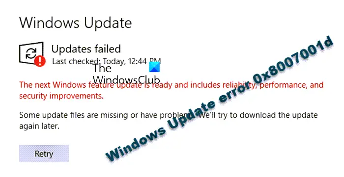 Perbaiki Kesalahan Pembaruan Windows 0x8007001d dengan benar