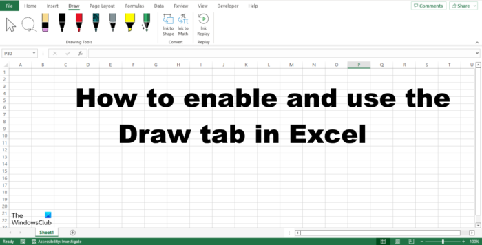 Как да добавите и използвате раздела Рисуване в Excel