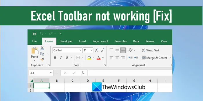 La barre d'outils Excel ne fonctionne pas [Réparer]