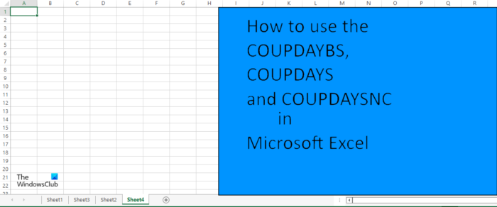 Comment utiliser la fonction COUPDAYBS, COUPDAYS et COUPDAYSNC dans Excel