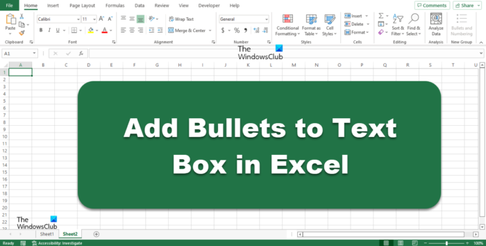 Kuidas lisada Exceli tekstikasti täppe