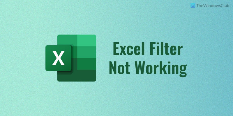 Hindi gumagana nang maayos ang Excel filter
