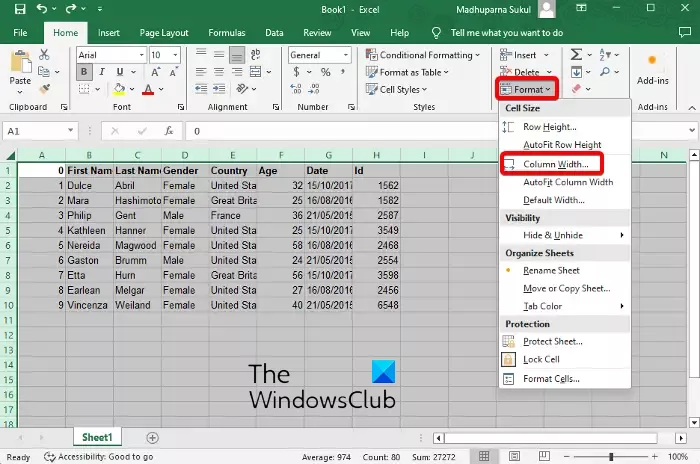 Kā padarīt visas šūnas vienāda izmēra programmā Excel un Google izklājlapas