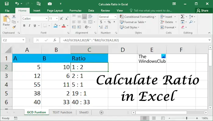 Paano makalkula ang ratio sa Excel