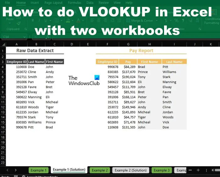 Comment faire VLOOKUP dans Excel avec deux feuilles
