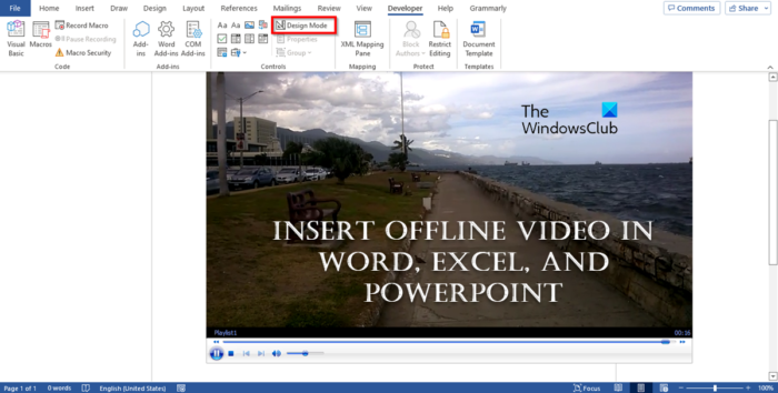 Offline video invoegen in Word, Excel en PowerPoint