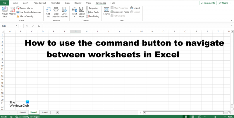 Kako se kretati između radnih listova programa Excel pomoću gumba Command