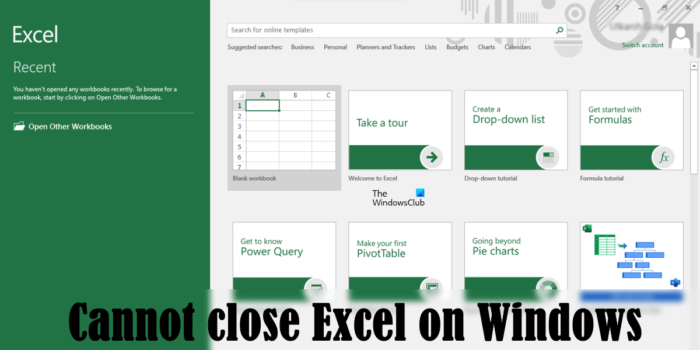 No es pot tancar Excel a Windows 11/10