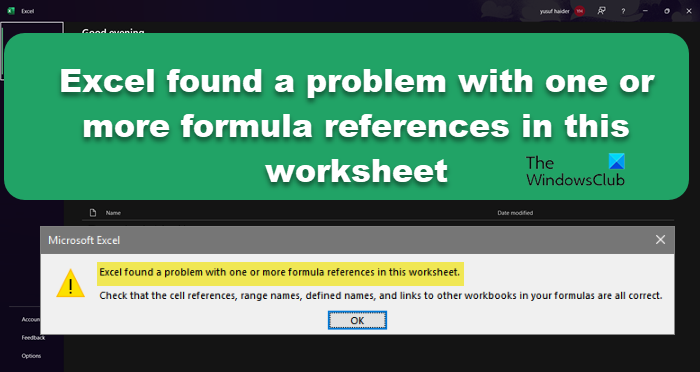 Programmā Excel radās problēma ar vienu vai vairākām formulu saitēm šajā darblapā.