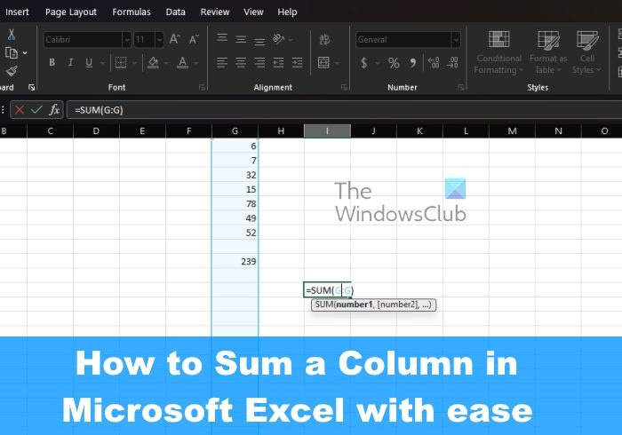 Hoe u eenvoudig een kolom in Excel kunt optellen