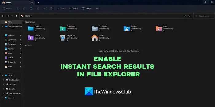 Windows 11 파일 탐색기에서 즉시 검색 결과를 활성화하는 방법