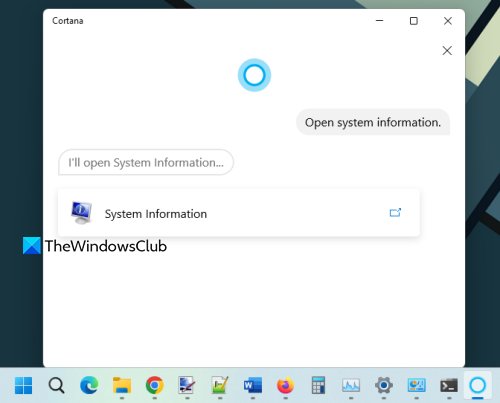 เปิดข้อมูลระบบด้วย Cortana