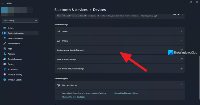 Siųskite arba gaukite failus naudodami „Bluetooth“ „Windows“ kompiuteryje