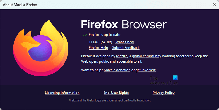   Uppdatera Firefox
