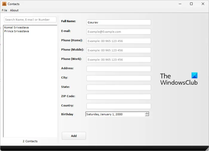PC کے لیے بہترین مفت vCard Creator سافٹ ویئر اور آن لائن ٹولز