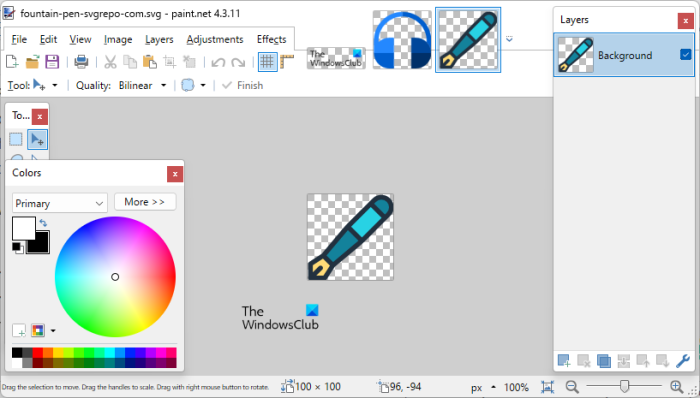 Converteer SVG naar JPG met Paint dot net
