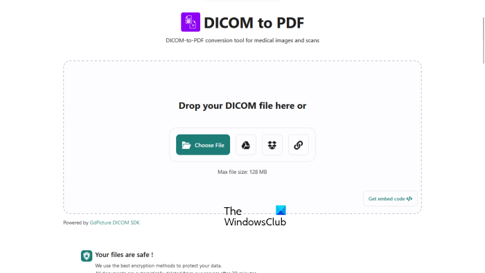 AvoPDF DICOM لتحويل PDF عبر الإنترنت