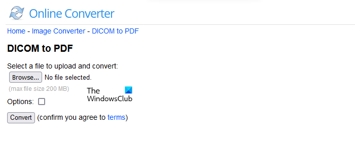Konvertuokite DICOM į PDF naudodami internetinį keitiklį