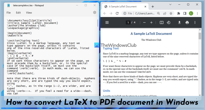 Com convertir un document LaTeX a PDF a Windows 11/10