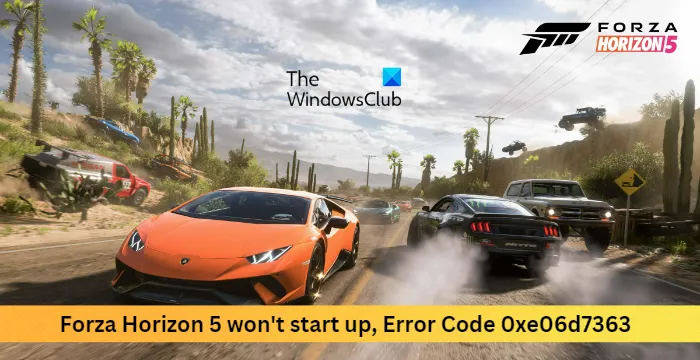 Поправете грешка 0xe06d7363 във Forza Horizon 5