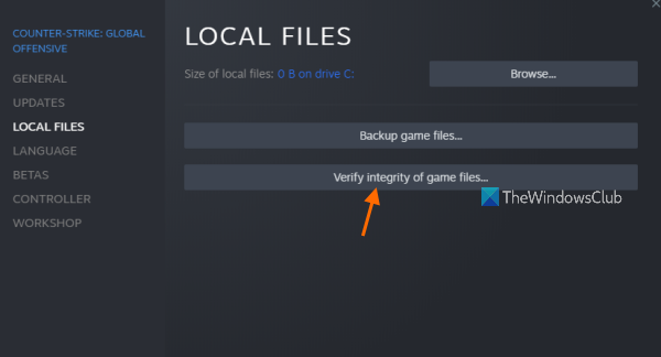 Comprobación de la integridad de los archivos del juego - Steam Client