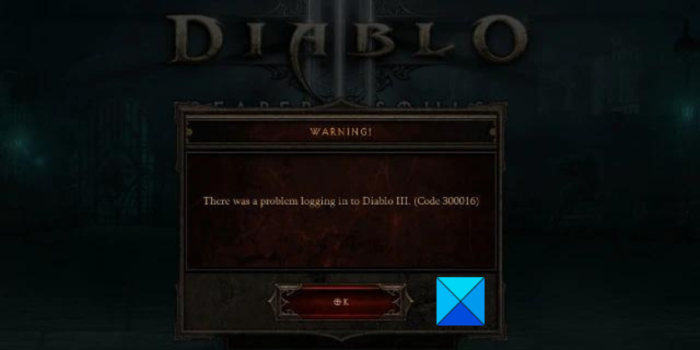 Kļūdas kods 300016 Diablo 3