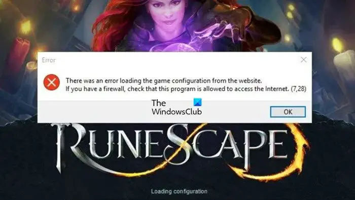 Kesalahan RuneScape saat memuat konfigurasi game dari situs web