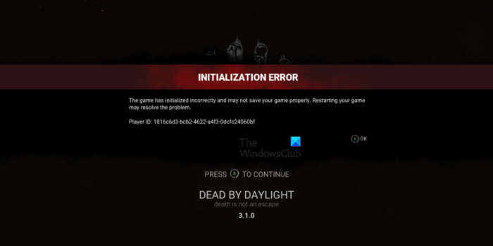 Коригиране на грешка при инициализация на Dead By Daylight на компютър и Xbox