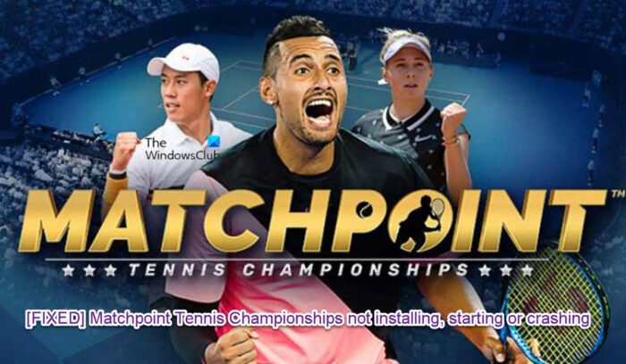 Matchpoint tenisa čempionāts avarē vai nevar izveidot savienojumu ar internetu