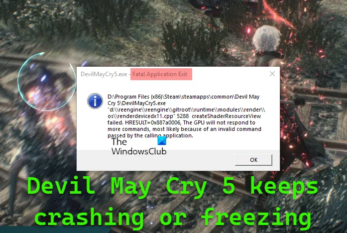 Devil May Cry 5 blijft crashen: fatale app-afsluiting