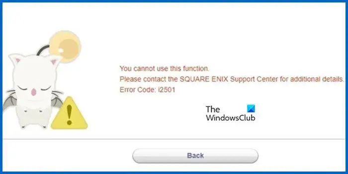   Correction du code d'erreur i2501 sur Square Enix