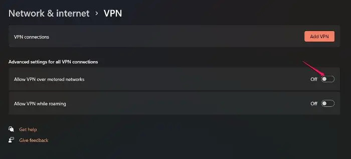   Désactiver le VPN