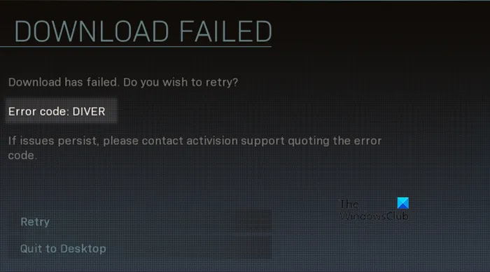 แก้ไข DIVER Error Code ใน Call of Duty MW2 บน Windows PC