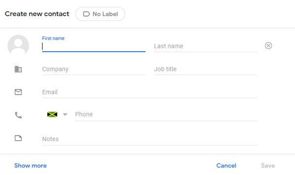 Kontaktide lisamine ja kustutamine Gmailis või Google'i kontaktides