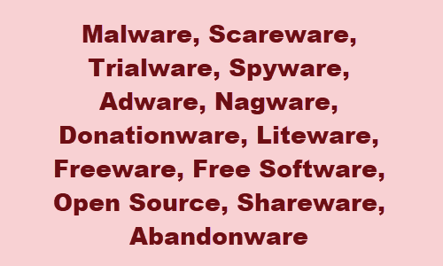 Différence entre Freeware, Free Software, Open Source, Shareware, Trialware, etc.