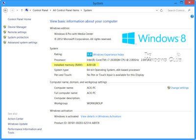 Selvitä Windows 10 -tietokoneesi tietokoneen RAM, näytönohjain / videomuisti