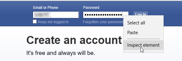 Få webbläsaren att visa lösenord i text istället för prickar