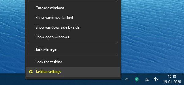 Tegumiriba asukoha muutmine Windows 10-s