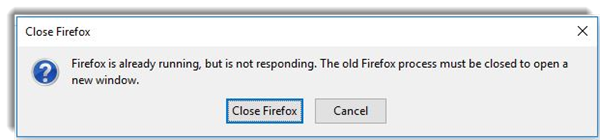 Firefox est déjà en cours d'exécution mais ne répond pas