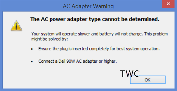 Тип адаптера за наизменичну струју се не може одредити