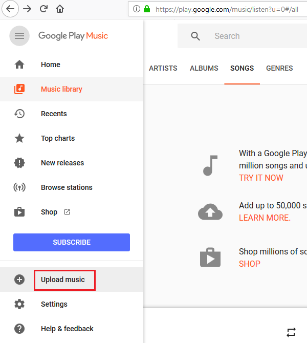 Det gick inte att upprätta en säker anslutning med Google Play Musik