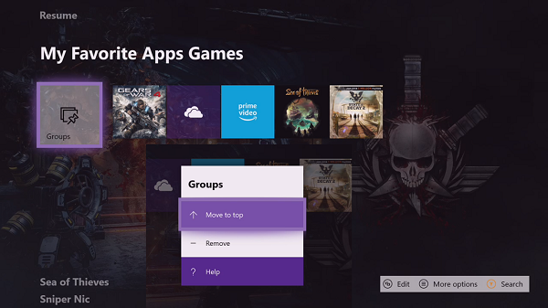 قم بإزالة تطبيق أو لعبة من مجموعات Xbox One