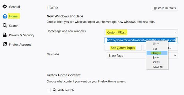 Kā kopēt visu atvērto cilņu URL pārlūkprogrammās Firefox un Chrome