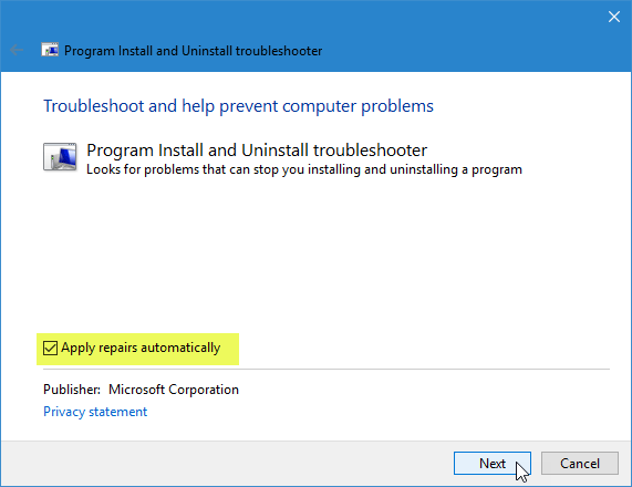 Kunne ikke installere Skype med fejlkode 1603 på Windows 10